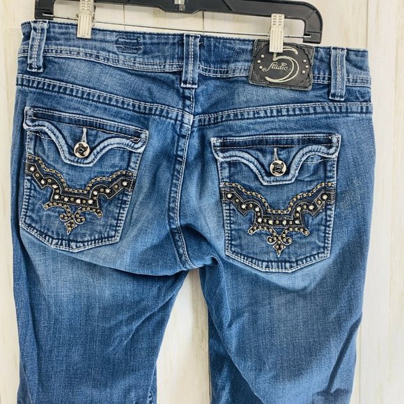 Womens Studio 5 Premium Boot Cut Denim Blue Jeans - Picture 4 of 6